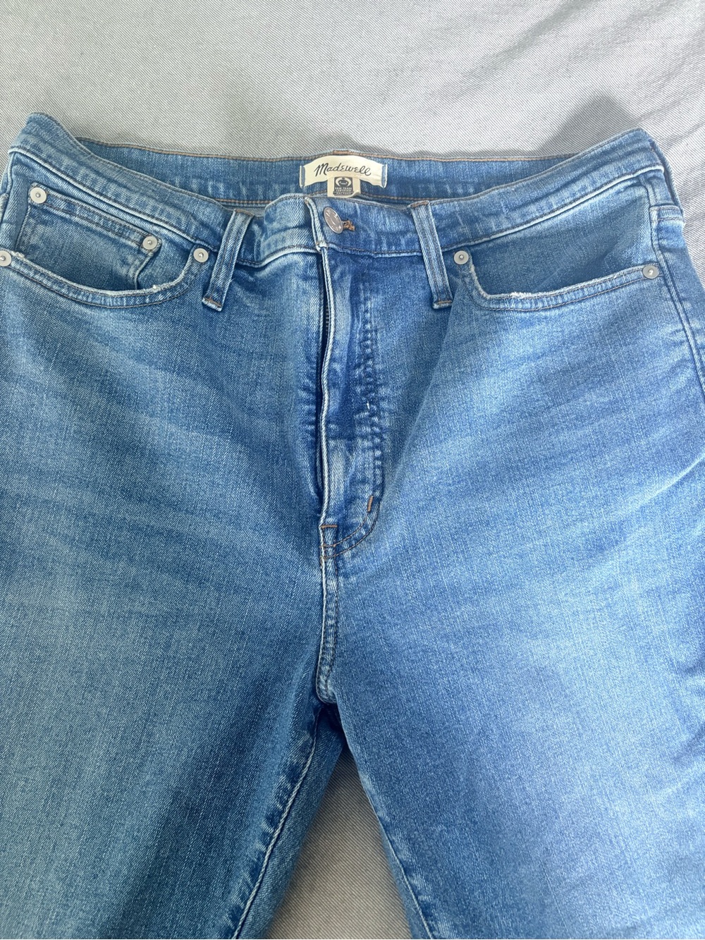Madewell Medium Blue Flared Wide-Leg Jeans